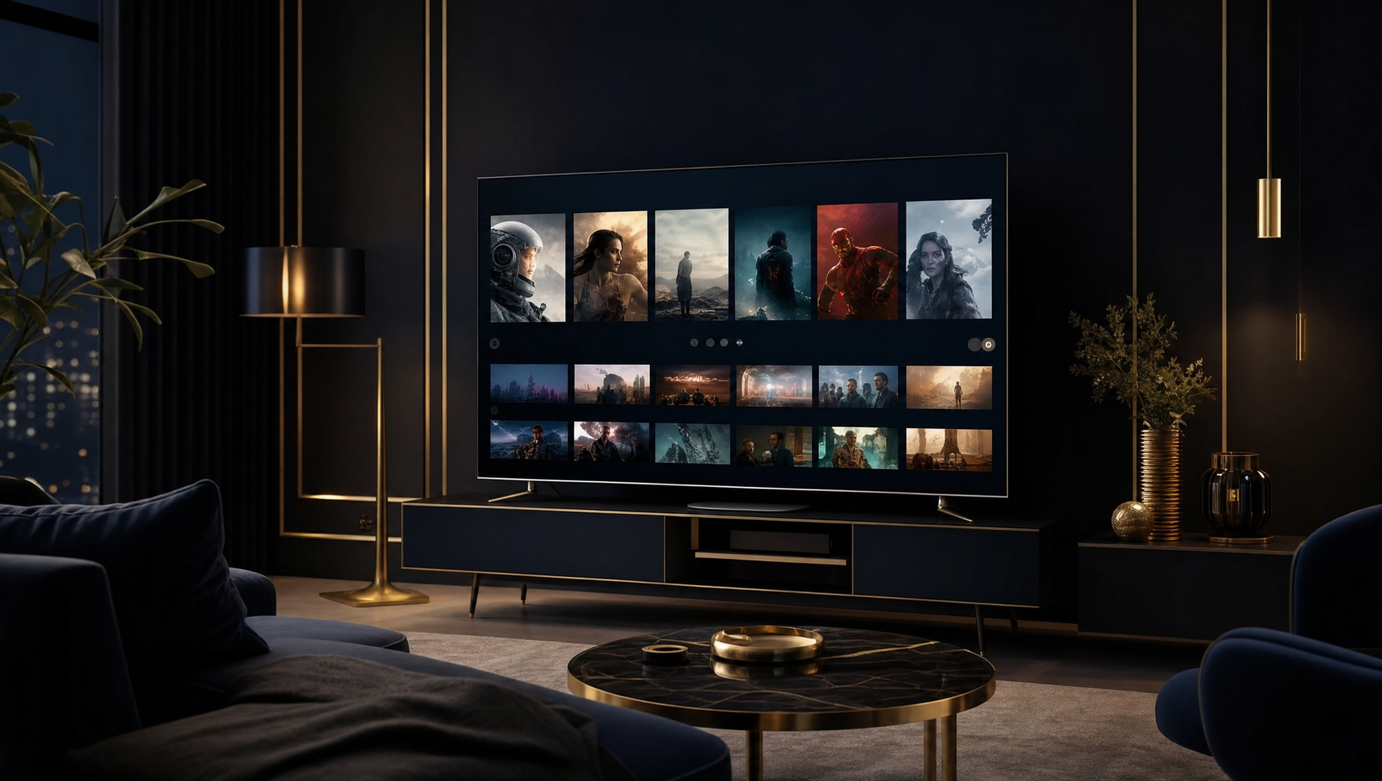 IPTV Strong 4K installée sur une LG Smart TV webOS affichant un flux 4K
