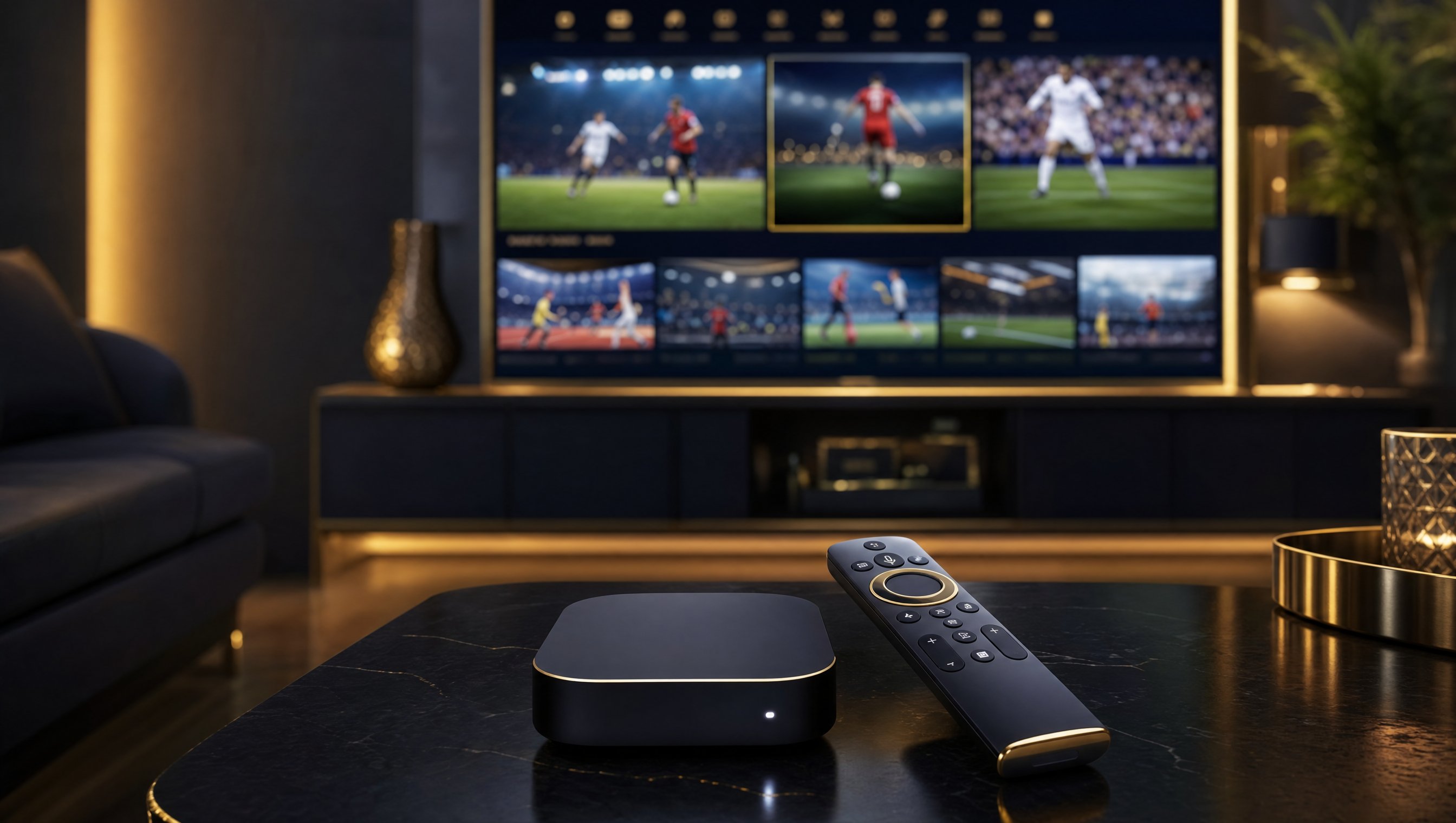Installation de l'IPTV Strong 4K sur un téléviseur Android TV et Google TV avec TiviMate ouvert sur le groupe Coupe du Monde