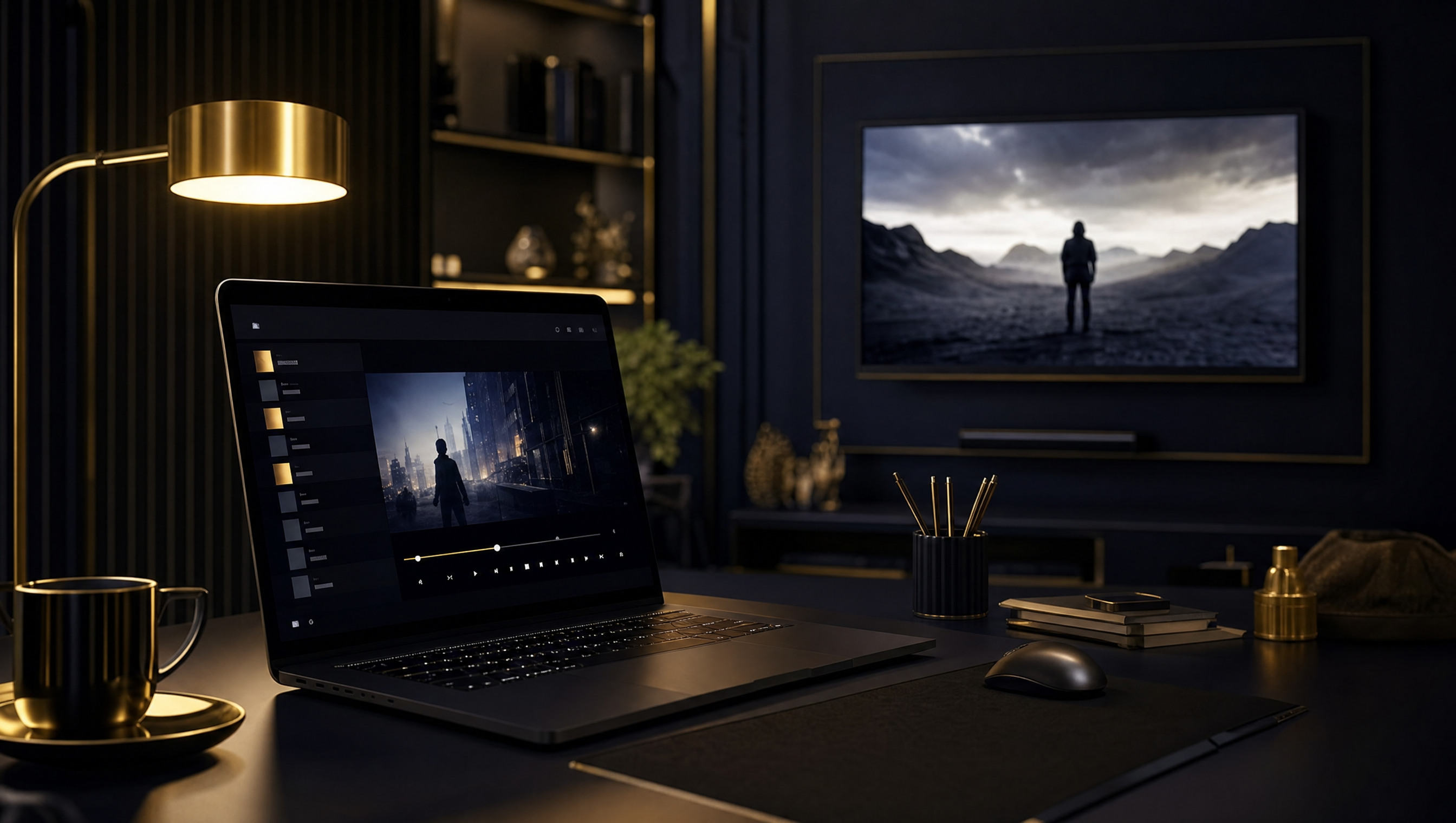 Application IPTV Smarters Pro ouverte sur un ordinateur portable Windows affichant le guide TV et la rubrique VOD en haute définition